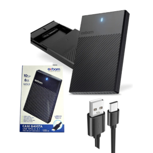 Case Externo C3Tech HD/SSD 2.5" USB Tipo C 3.0 Sata Preto - CH-C300BK