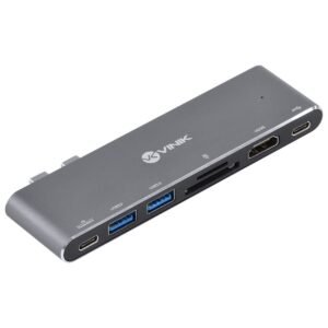 Hub USB Tipo C Vinik 2 USB 3.0 Leitor SD TF, HDMI, Thunderbolt 3, Power Delivery 100W HC-72