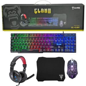 Kit Bluecase Gamer Play 4 em 1 Teclado Headset Mouse Mousepad Led Rainbow - BGHPKM-01BX