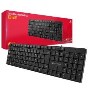 Teclado C3Tech USB Multimídia Preto - KB-M10BK