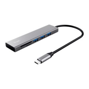 HUB USB-C 3.0 4 Portas C3Tech Prata - HU-LAN1000GY